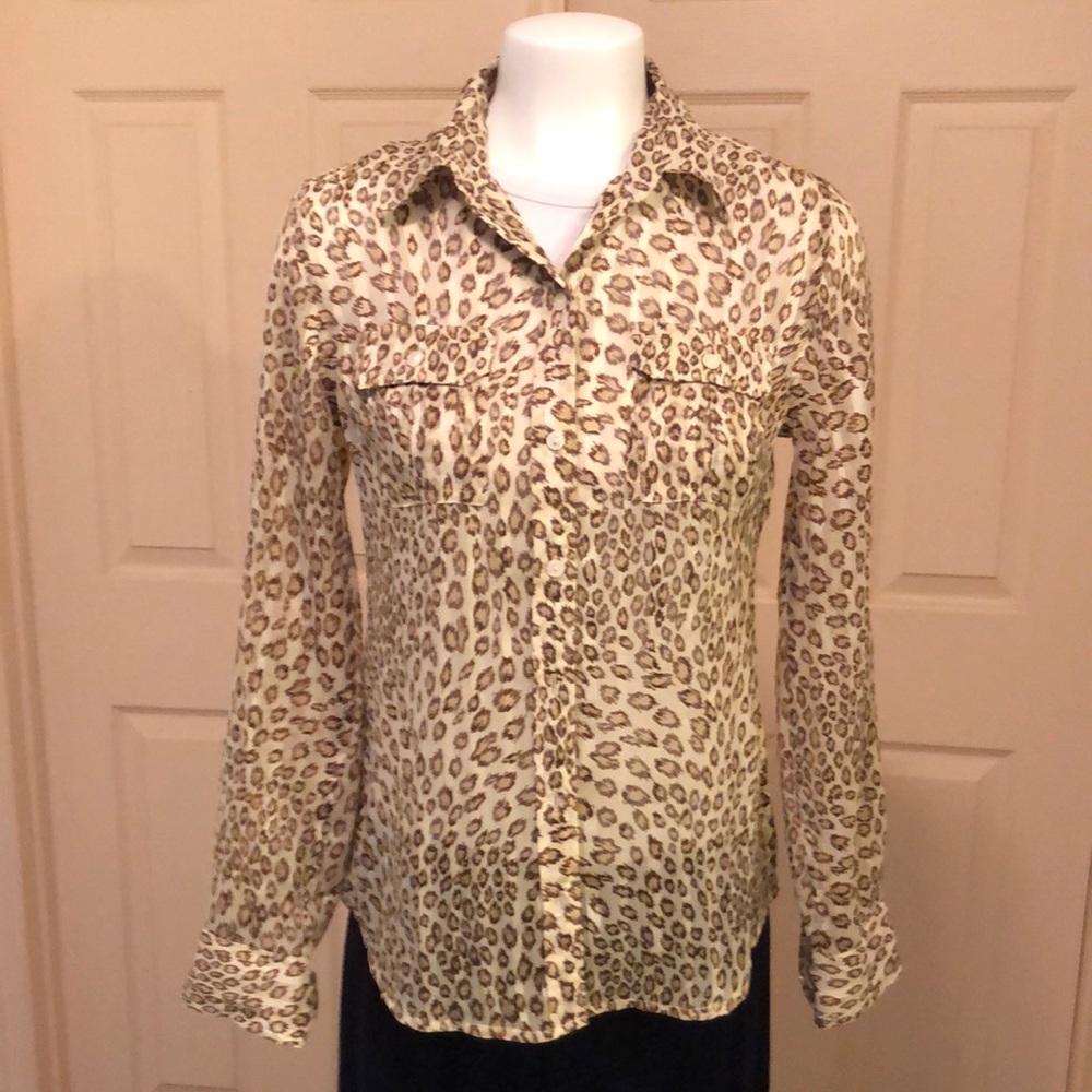 Lucky Brand New Leopard Print Button-Up Shirt